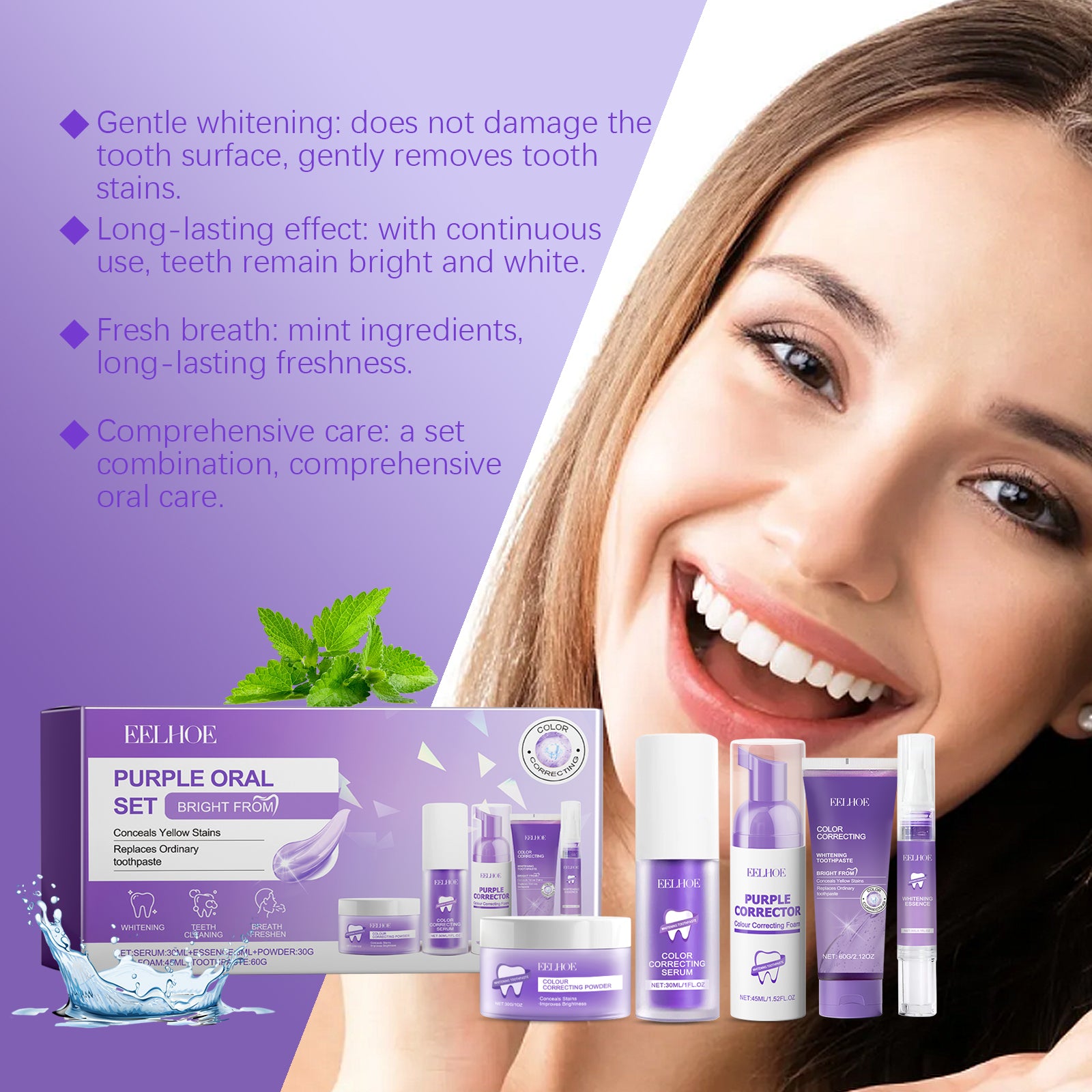 Eelhoe Purple Toned Teeth Clean Bundle