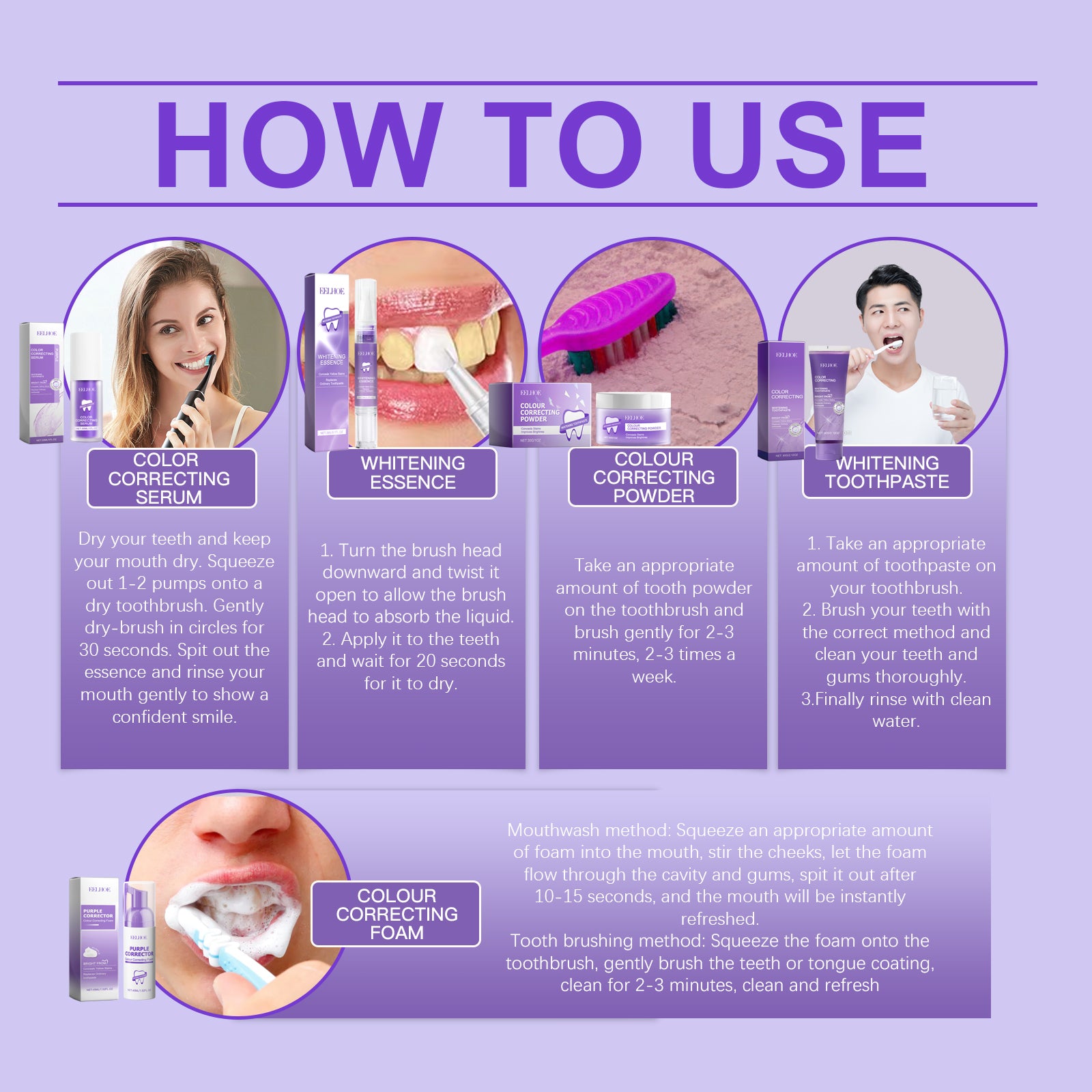 Eelhoe Purple Toned Teeth Clean Bundle