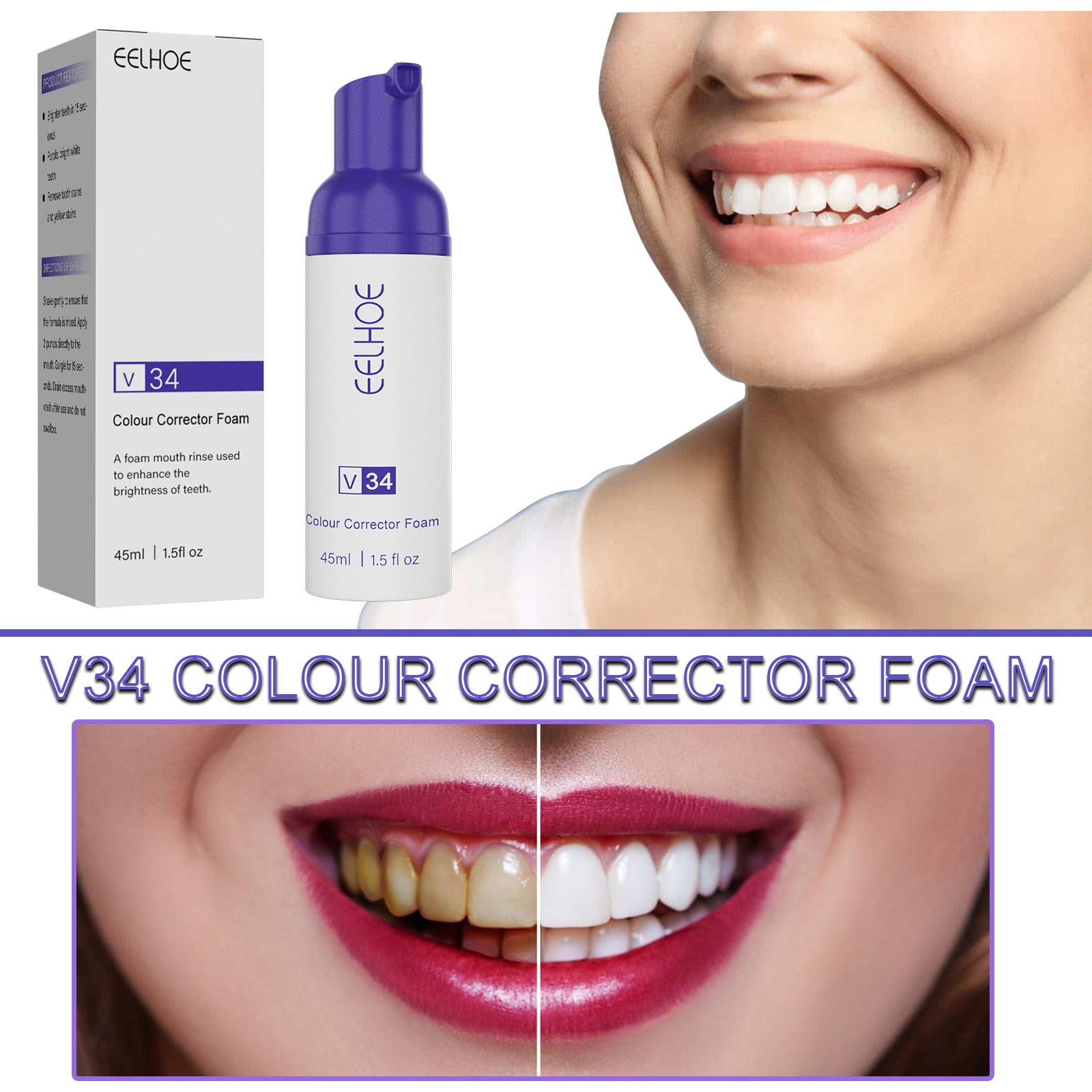 EELHOE V34 Foaming Whitening Toothpaste Toothpaste