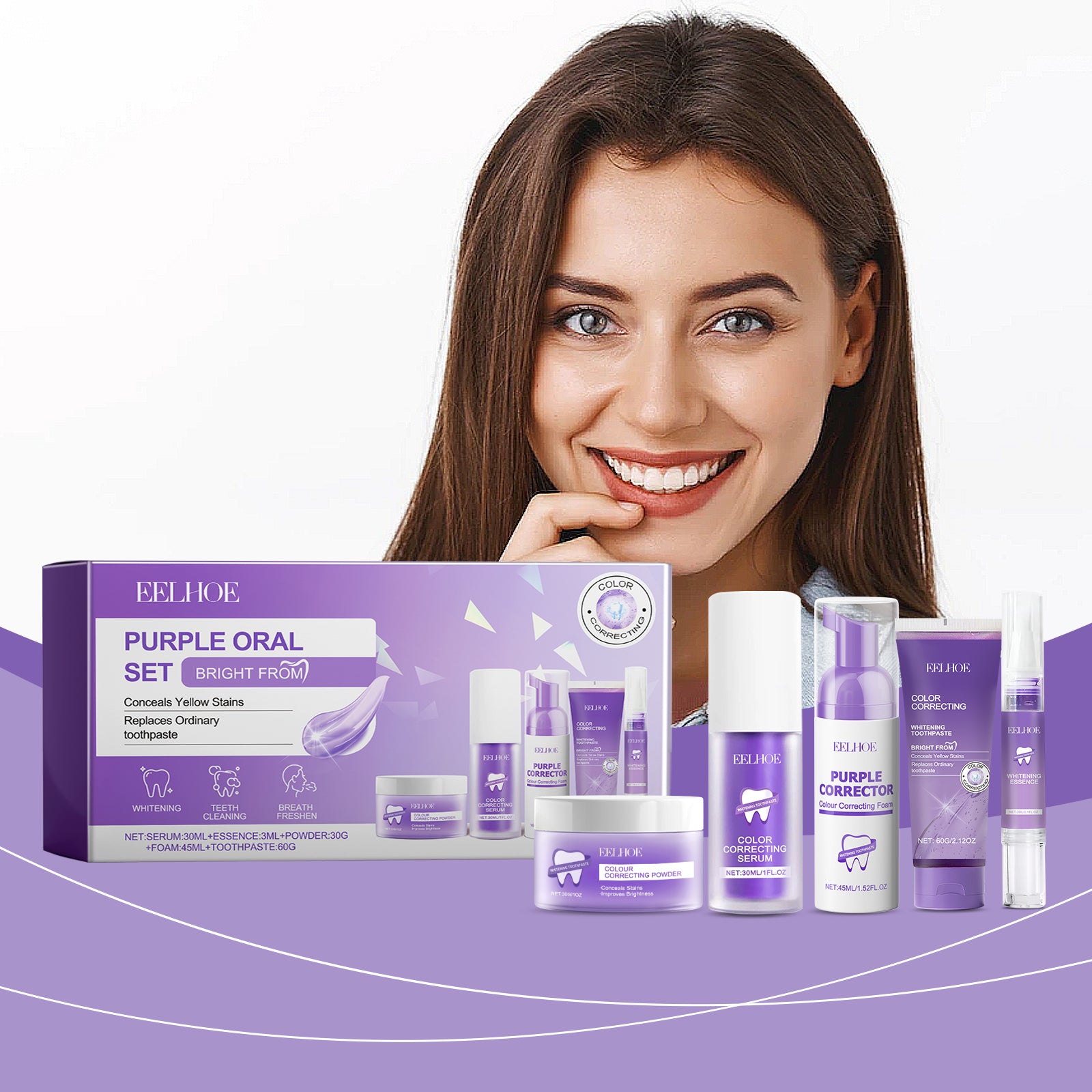 Eelhoe Purple Toned Teeth Clean Bundle