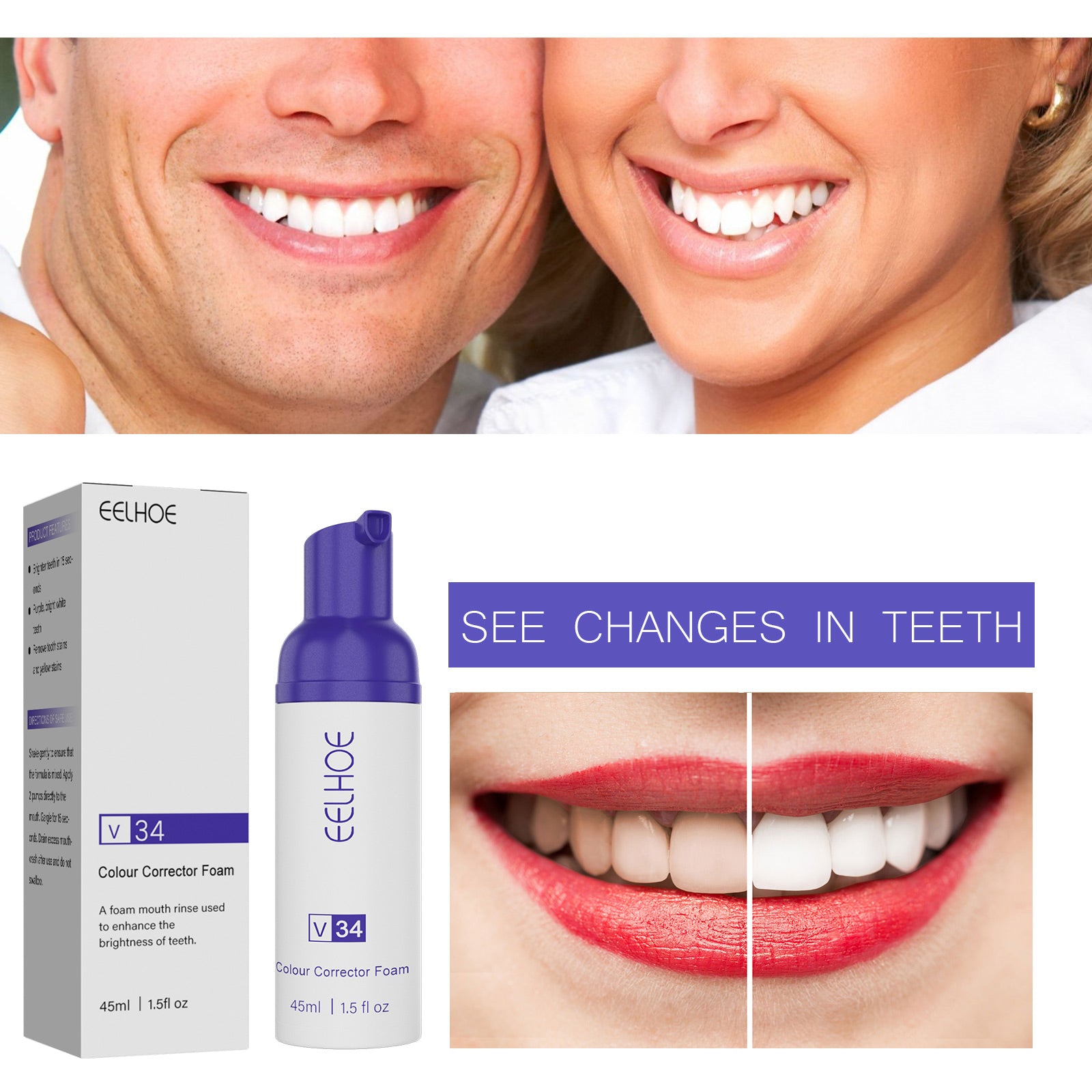 EELHOE V34 Foaming Whitening Toothpaste Toothpaste